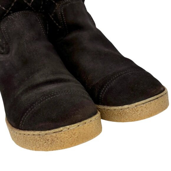 CHANEL Vintage CC Mark Logo Mid Calf Boots #39.5 Stitch Dark Brown [103867] - Picture 9 of 10